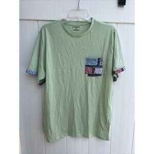 4TH Dimension Men’s Size Medium T-Shirt Short Sleeve Green Paisley Trim